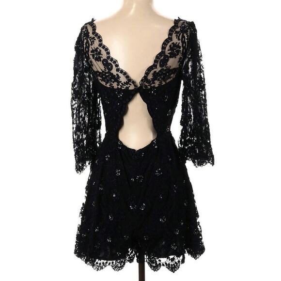 Free People Songbird Black Lace Dress - Picture 3 of 8